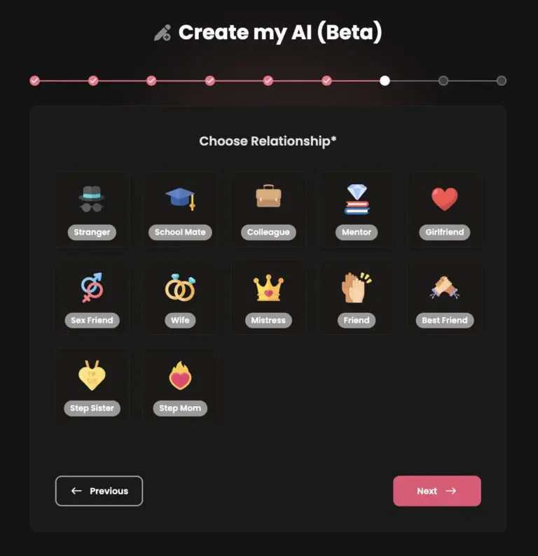 7. Choose the Relationship with Your AI Girlfriend/AI Boyfriend