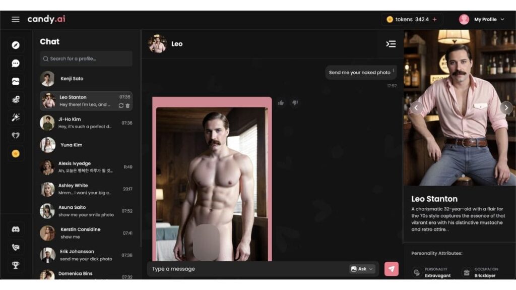 AI-generated Handsome Male Images and Chat Scenario with Candy AI