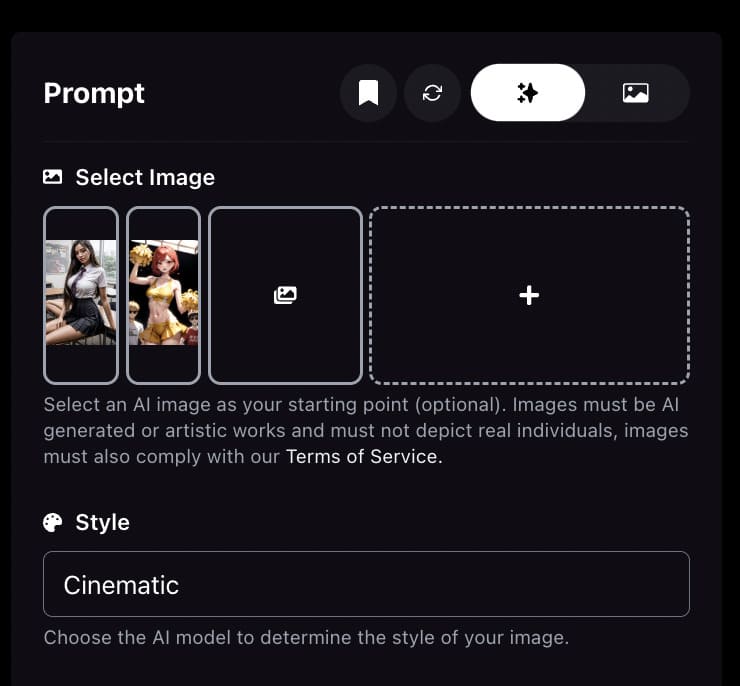 「Select Image」を選択して、任意の画像をアップロードします。