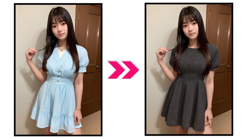 SoulGenで服を変換したAI美女の画像